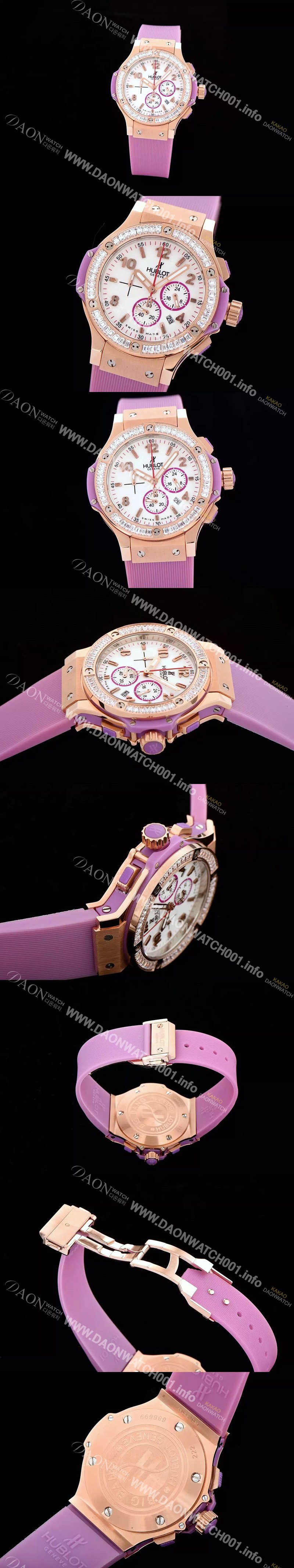 SA급 휴블렛 여성용 빅뱅 에볼루션 쿼츠 다이아몬드 버젼 화이트다이얼 HUB4205 xx