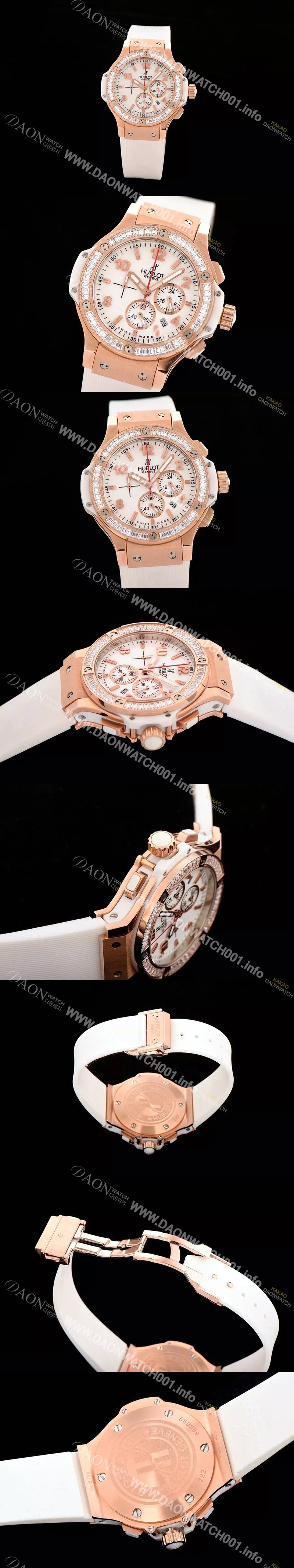 SA급 휴블렛 여성용 빅뱅 에볼루션 쿼츠 다이아몬드 버젼 화이트다이얼 HUB4200 xx