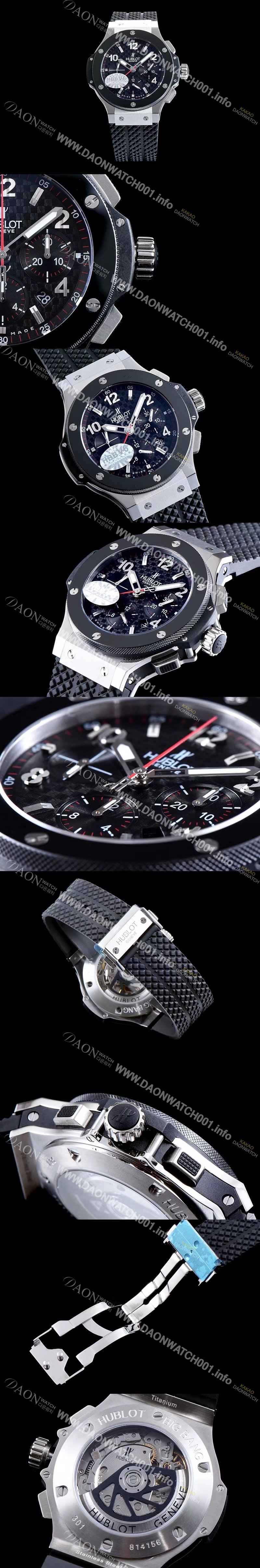 SA급 휴블렛 남성용 빅뱅 301.SB.131.RX 스틸 44mm 블랙다이얼 HUB0400 xx