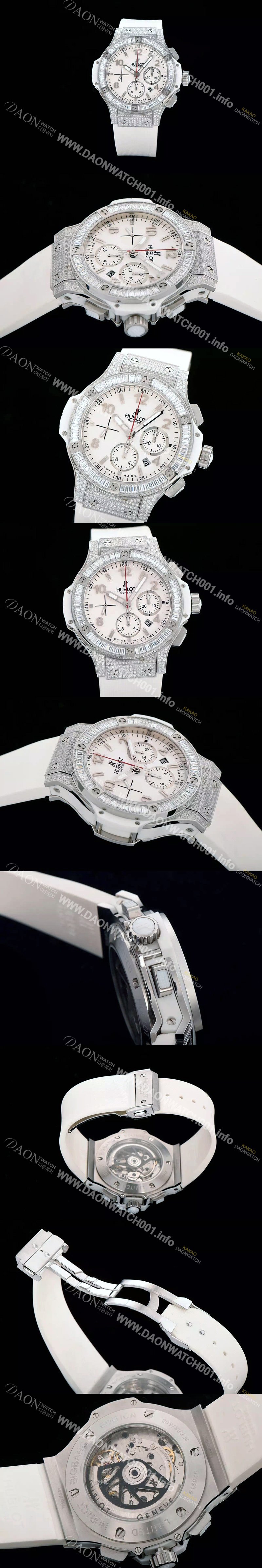 SA급 휴블렛 남성용 빅뱅 화이트실버 다이아몬드 퍼펙트버젼 화이트다이얼 HUB0400 xx