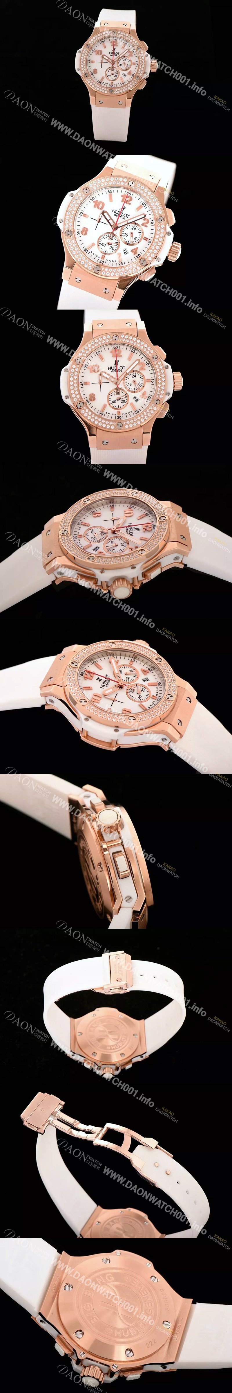 SA급 휴블렛 여성용 빅뱅 에볼루션 쿼츠 다이아몬드 버젼 화이트다이얼 HUB4202 xx