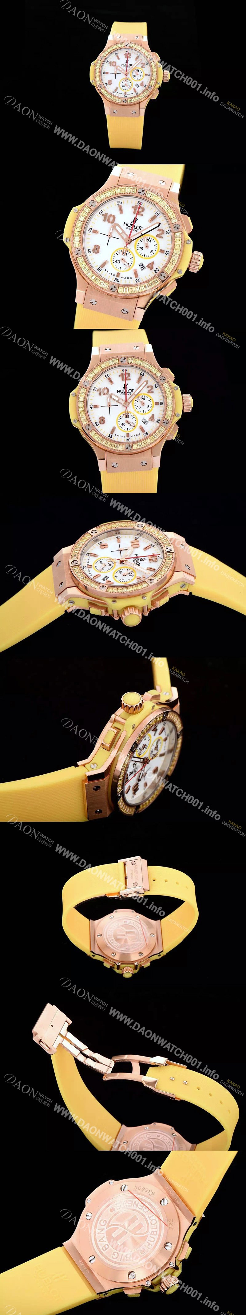 SA급 휴블렛 여성용 빅뱅 에볼루션 쿼츠 다이아몬드 버젼 화이트다이얼 HUB4201 xx