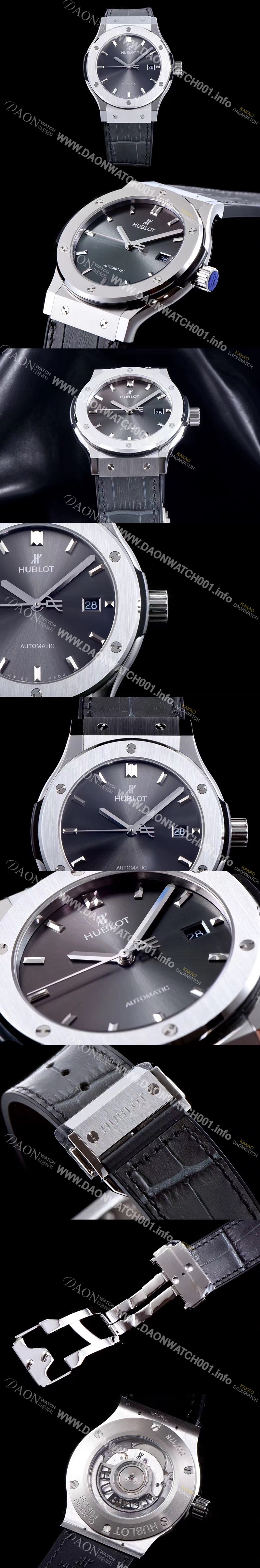 SA급 휴블렛 남성용 NEW 클레식 퓨전 565.NX.7071.LR 논그로노형 33MM 그레이 다이얼 오토매틱 무브먼트 HUB0200 xx