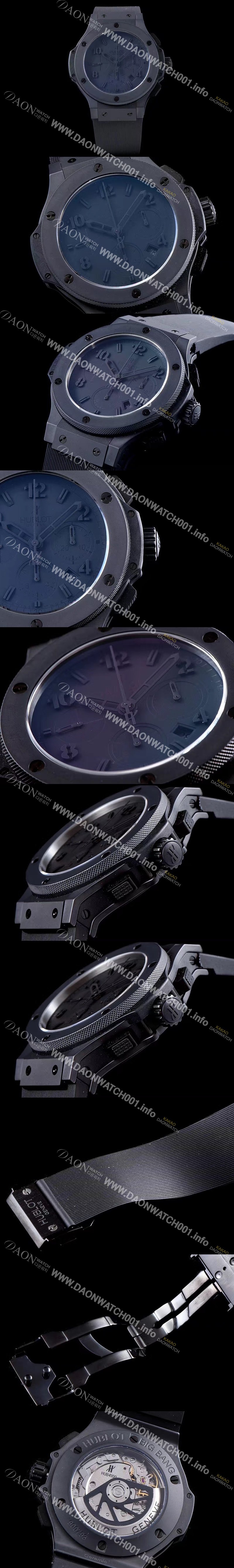 SA급 휴블렛 남성용 빅뱅 301.ci.1110.ci 44MM 크로노그래프 올블랙 다이얼 오토매틱무브먼트 HUB4102 xx