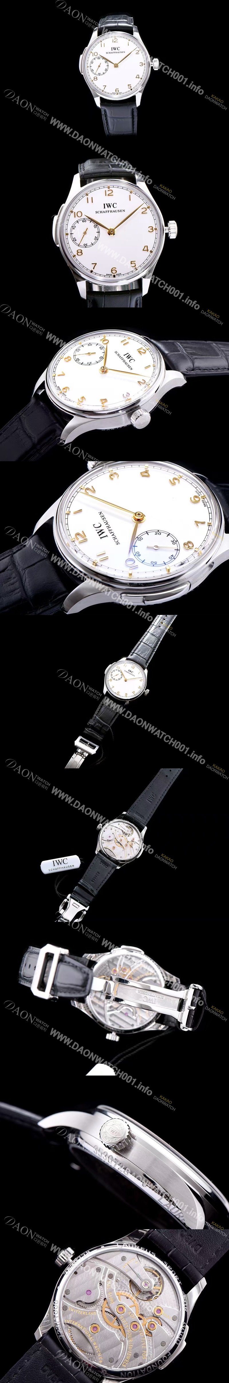 SA급 아이더블유씨 남성용 포르투기즈 미닛 리피터 화이트 다이얼 오토매틱 무브먼트 IWC0200 xx