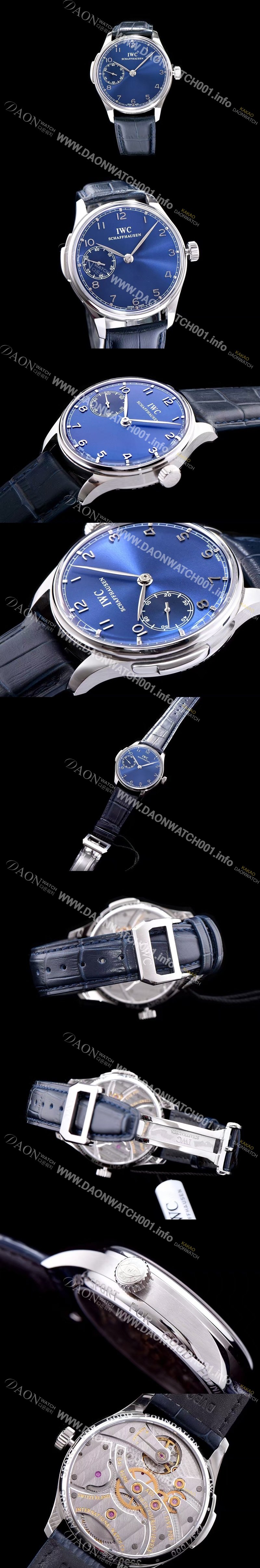 SA급 아이더블유씨 남성용 포르투기즈 미닛 리피터 블루 다이얼 오토매틱 무브먼트 IWC0230 xx