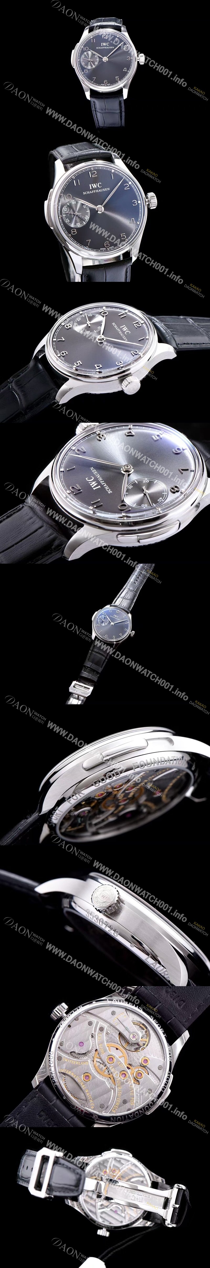 SA급 아이더블유씨 남성용 포르투기즈 미닛 리피터 블랙 다이얼 오토매틱 무브먼트 IWC0231 xx