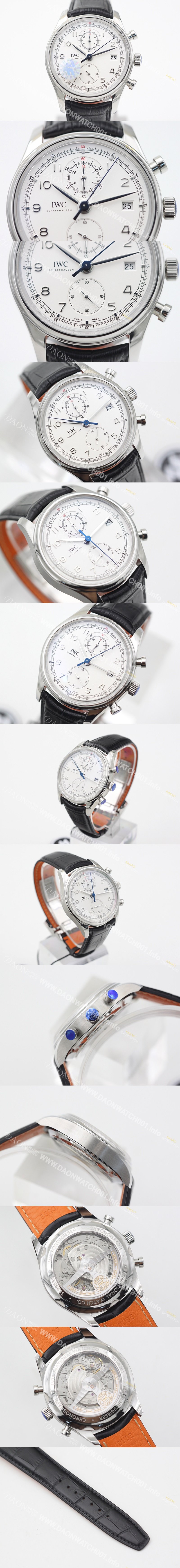 SA급 아이더블유씨 남성용 포르투기즈 IW390303 크로노그래프 클래식 에디션!! 스몰 해킹 세컨즈 화이트 다이얼 오토매틱 무브먼트 IWC0101 xx