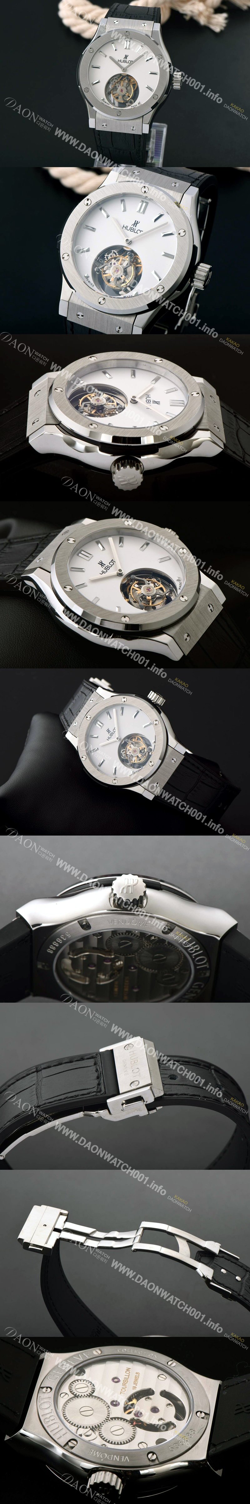 SA급 휴블렛 남성용 솔로 뱅 투어빌론 화이트 다이얼/세라믹 베젤 화이트다이얼 HUB1054 xx