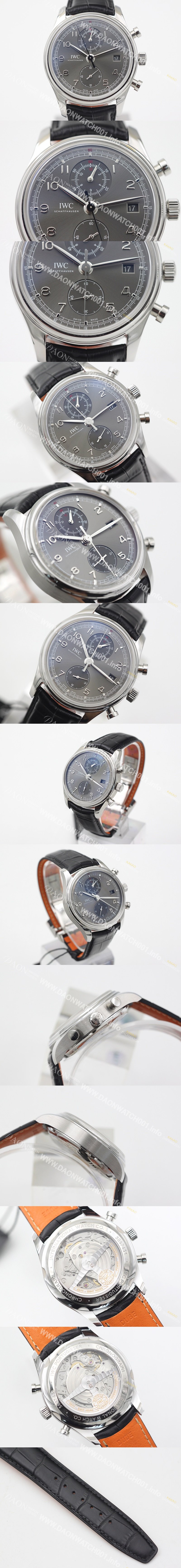 SA급 아이더블유씨 남성용 포르투기즈 IW390404 크로노그래프 클래식 에디션!! 스몰 해킹 세컨즈 그레이 다이얼 오토매틱 무브먼트 IWC0102 xx