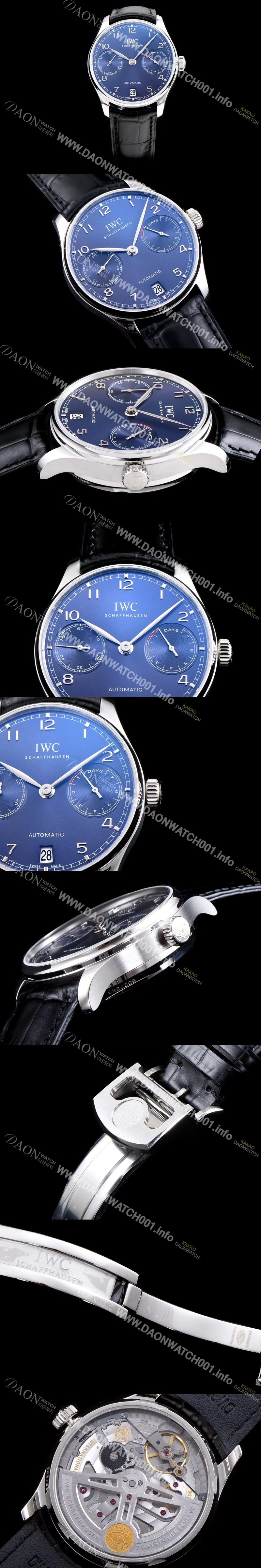 SA급 아이더블유씨 남성용 포루투기즈 IW500710 블루 다이얼 오토매틱 무브먼트 IWC0201 xx