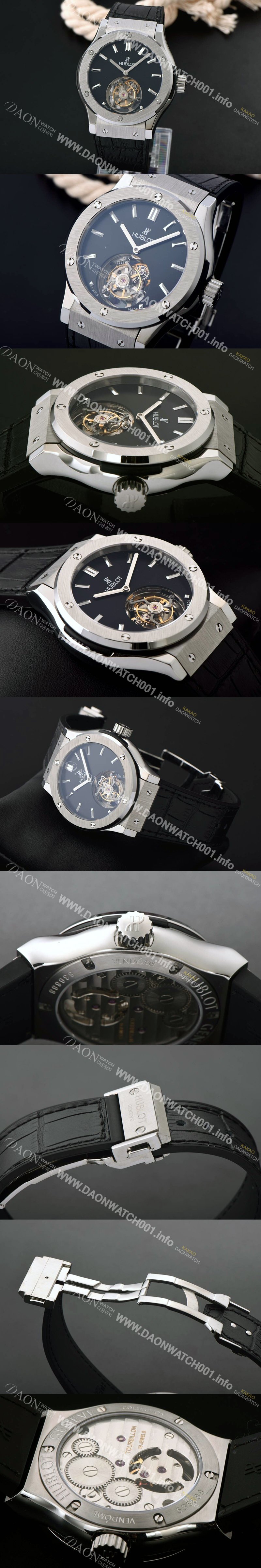 SA급 휴블렛 남성용 솔로 뱅 투어빌론 블랙 다이얼/세라믹 베젤 hub1057 xx