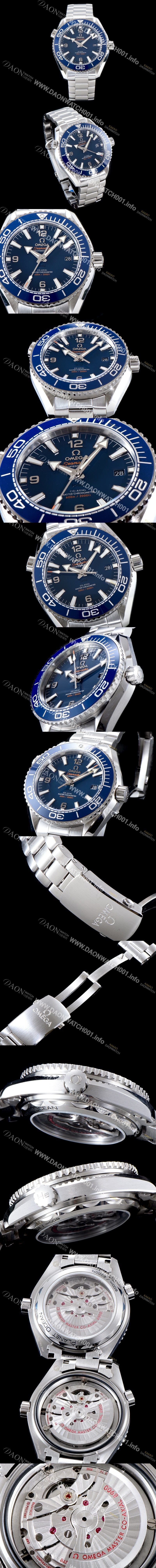 SA급 오메가 남성용 최신버전 업그레이드형!! 씨마스터 플래닛 오션600M 코-액시얼 마스터 크로노미터 43.5MM 블루 다이얼 오토매틱 무브먼트 OMG0111 xx