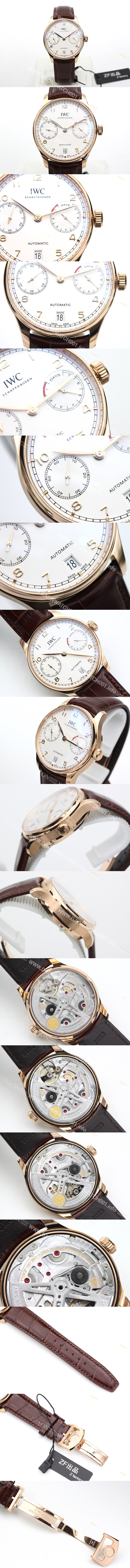 SA급 아이더블유씨 남성용 포루투기즈 IW500701 오토매틱 7데이즈 스틸 로즈골드 화이트다이얼 IWC0405 xx