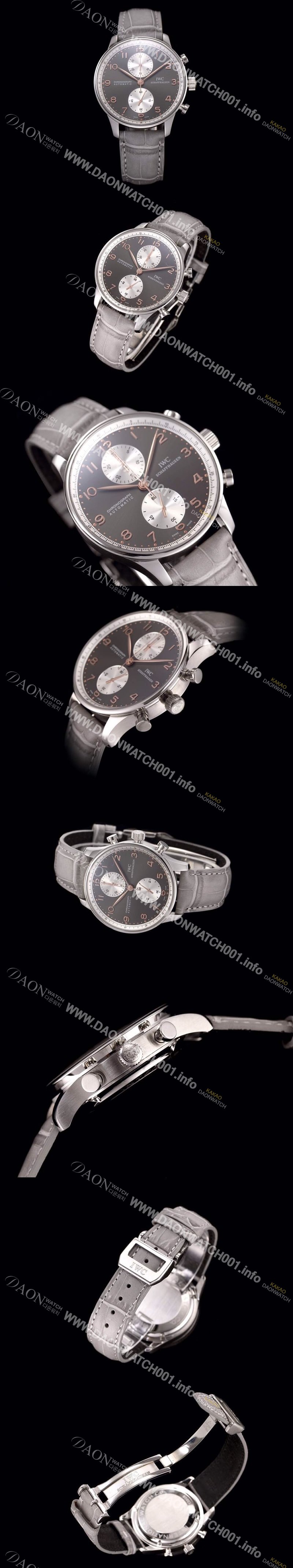 SA급 아이더블유씨 남성용 포르투기즈 오토매틱 크로노그래프 그레이 다이얼 IWC4205 xx