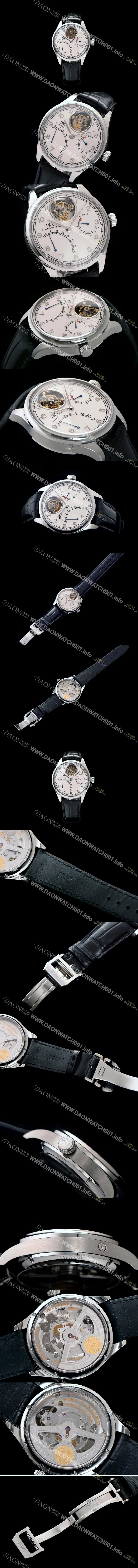 SA급 아이더블유씨 남성용 포르투기즈 투어빌론 화이트 다이얼 IWC0450 xx