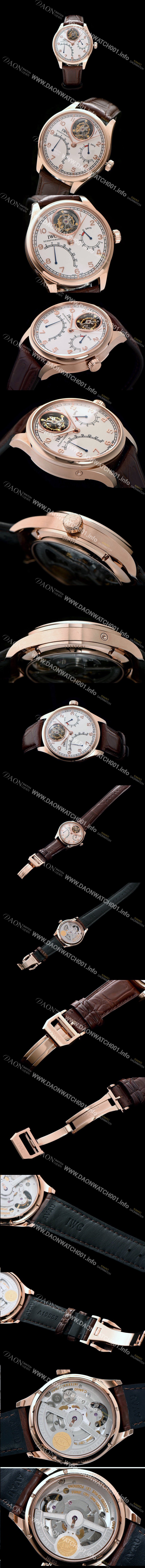 SA급 아이더블유씨 남성용 포르투기즈 투어빌론 무브먼트 화이트 다이얼 IWC0451 xx