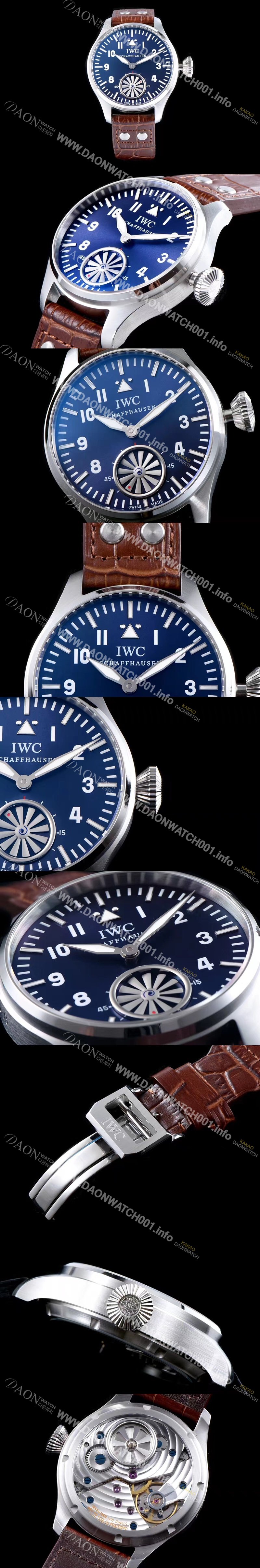 SA급 아이더블유씨 남성용 빅 파일럿 마커스 뷸러 터빈 무브먼트 V6F 1:1베스트 에디션 블루 다이얼 IWC0200 xx