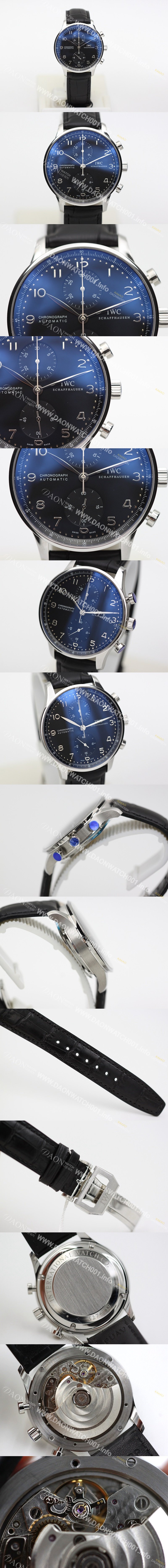 SA급 아이더블유씨 남성용 2017년 업그레이드! 포르투기즈 IW371447 블랙 다이얼 IWC0240 xx