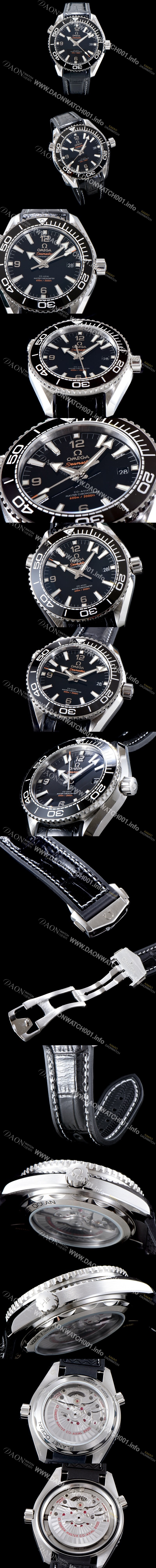 SA급 오메가 남성용 뉴 신형-블랙 레더&우레탄 스트랩UP!! 씨마스터 플래닛 오션600M 코-액시얼 마스터 크로노미터 43.5MM 블랙 다이얼 오토매틱 무브먼트 OMG0112 xx