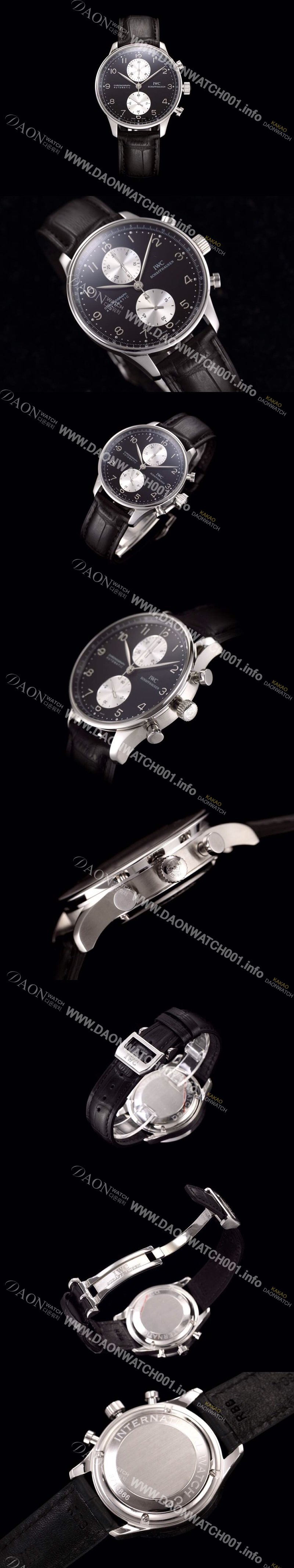 SA급 아이더블유씨 남성용 포르투기즈 오토메틱 크로노그래프 블랙 다이얼 IWC0442 xx