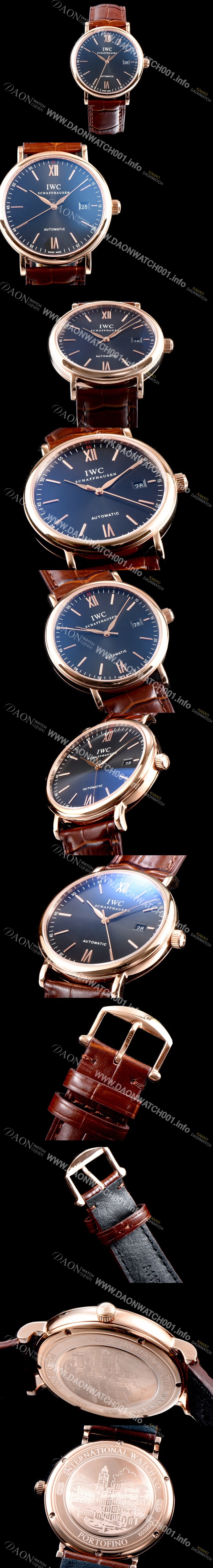 SA급 아이더블유씨 남성용 포르토피노 IW356511 오토매틱 센트럴 해킹 세컨즈 18K 로즈골드 슬레이트 컬러 다이얼 오토매틱 무브먼트 IWC0101 xx
