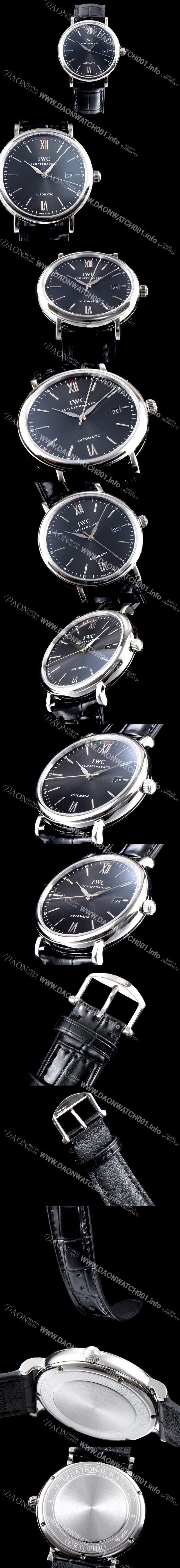 SA급 아이더블유씨 남성용 포르토피노 IW356502 오토매틱 센트럴 해킹 세컨즈 블랙 다이얼 오토매틱 무브먼트 IWC0130 xx