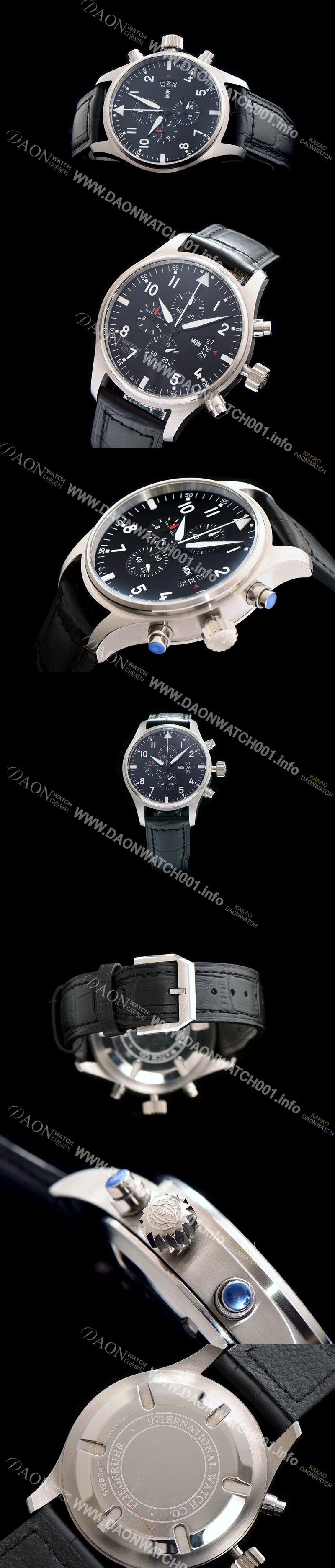 SA급 아이더블유씨 남성용 스위스 쿼츠 파일럿 블랙 다이얼 IWC0400 xx