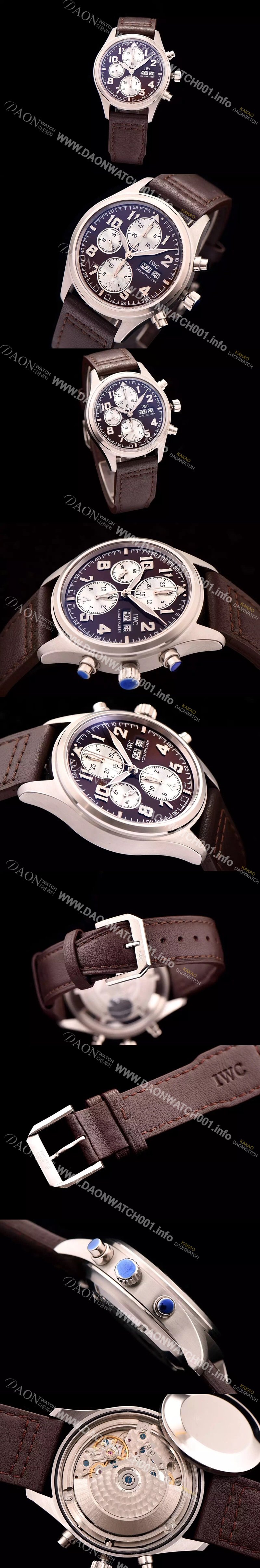 SA급 아이더블유씨 남성용 파일럿 크로노 생땍쥐베리 브라운다이얼 IWC0402 xx