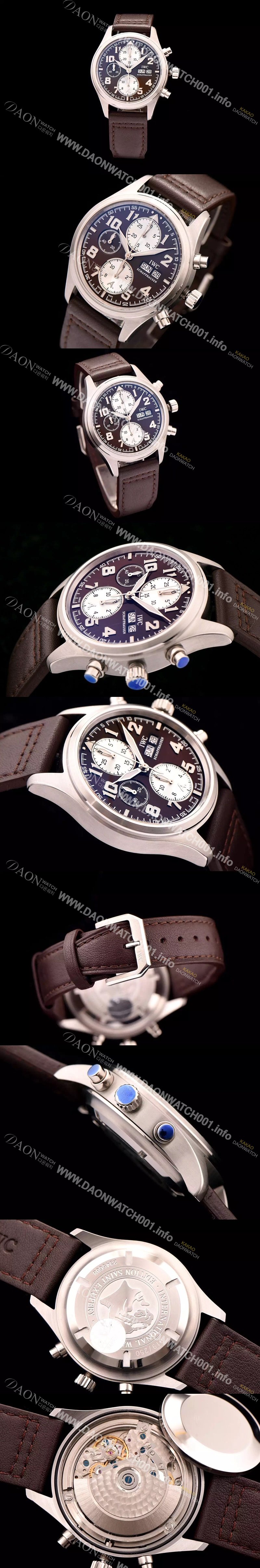 SA급 아이더블유씨 남성용 파일럿 크로노 생땍쥐베리 브라운다이얼 IWC0404 xx