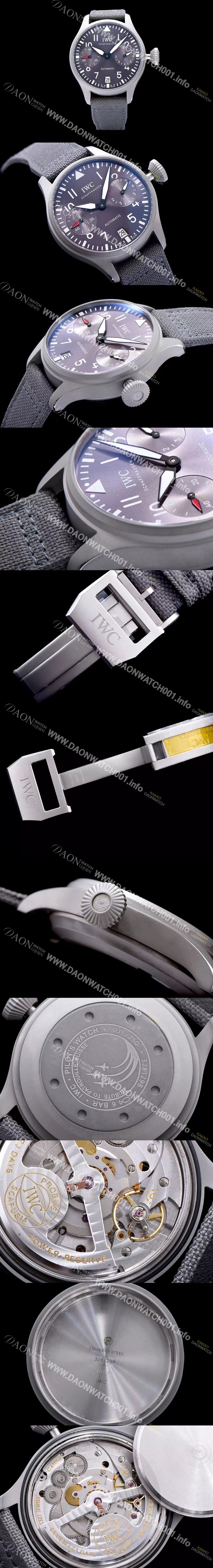 SA급 아이더블유씨 남성용 파일럿 그레이 다이얼 오토매틱 무브먼트 IWC0202 xx