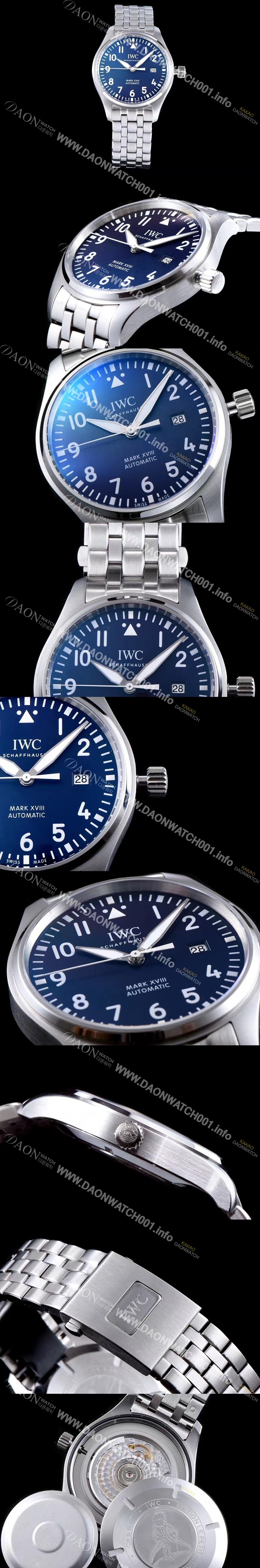 SA급 아이더블유씨 남성용 빅 파일럿 마크18 IW327014 르쁘띠 프랭 어린왕자 에디션 40mm 블루 다이얼 스틸 브레이슬릿 iwc4073 xx