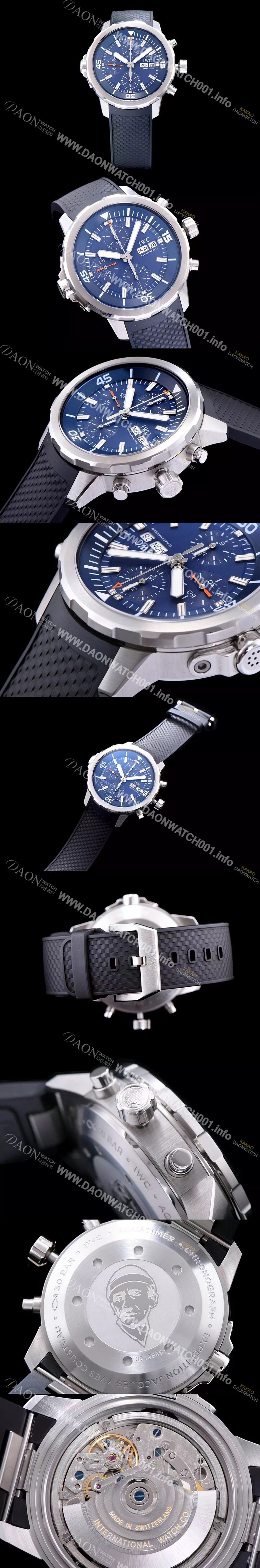 SA급 아이더블유씨 남성용 아쿠아타이머 IW376805크로노그래프 블루 다이얼 IWC0401 xx