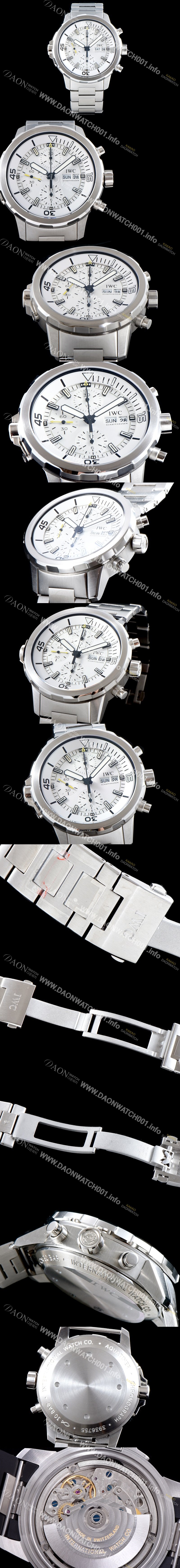 SA급 아이더블유씨 남성용 아쿠아타이머 IW376802 크로노그래프 화이트 다이얼 IWC0401 xx