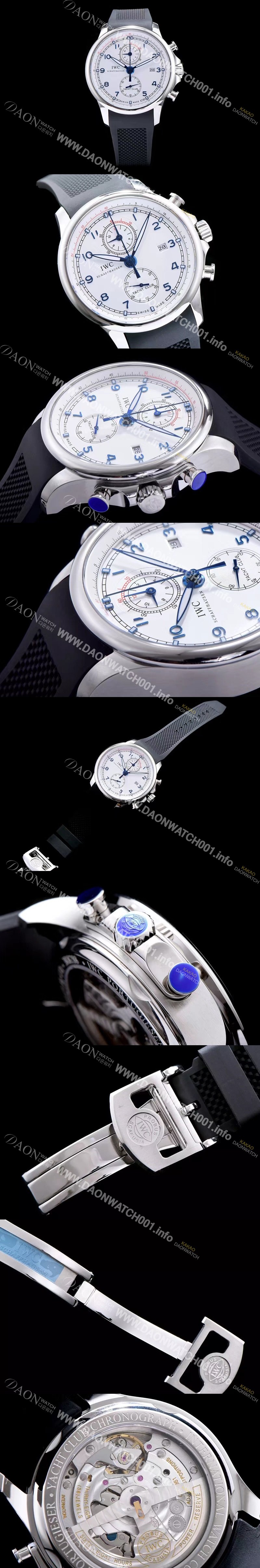 SA급 아이더블유씨 남성용 요트클럽 화이트 다이얼 오토매틱 무브먼트 IWC0234 xx