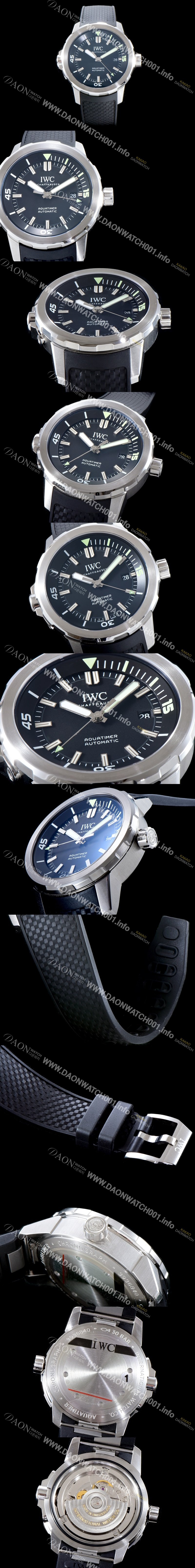 SA급 아이더블유씨 남성용 아쿠아타이머 IW329001 신형 다이버 워치!! 센트럴 해킹 세컨즈 블랙 다이얼 오토매틱 무브먼트 IWC0103 xx