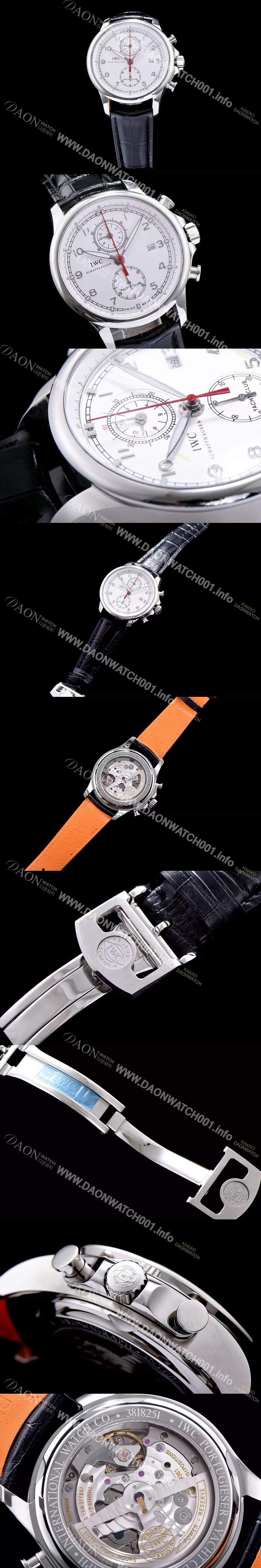 SA급 아이더블유씨 남성용 요트클럽 화이트 다이얼 오토매틱 무브먼트 IWC0230 xx