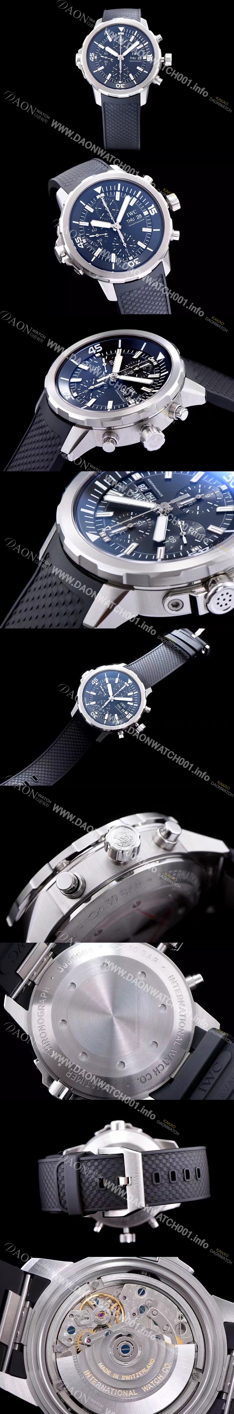 SA급 아이더블유씨 남성용 아쿠아타이머 크로노그래프 V6F 1:1 베스트 에디션 블랙 다이얼 IWC0200 xx