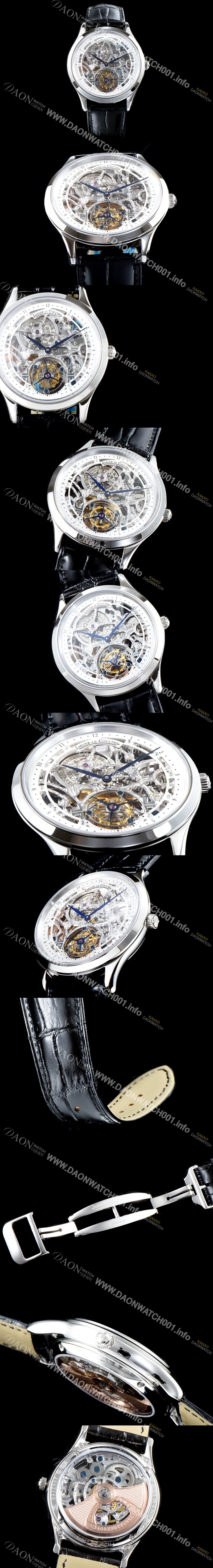 SA급 예거르쿨트르 남성용 신형 마스터 그랜드 투어빌론 쥬얼 다이아몬드 인덱스 화이트&실버 스켈레톤 다이얼 투어빌론 무브먼트 JAG0400 xx