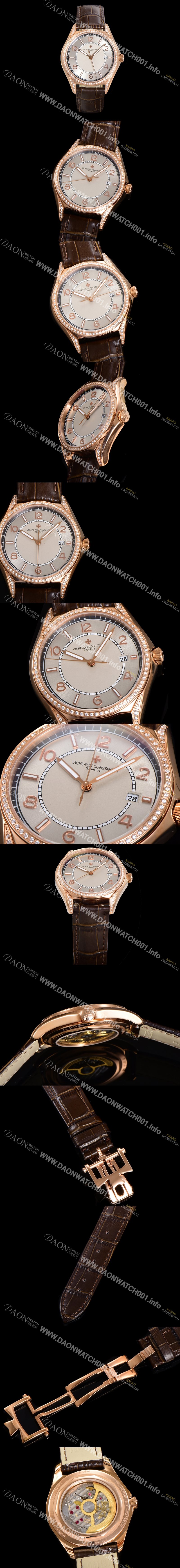 SA급 바쉐론 콘스탄틴 남성용 피프티식스 Ref.4600E 오토매틱 1326 타입 18K 로즈골드 40mm 보석/큐빅 가죽줄 그레이 다이얼 vac1150 xx