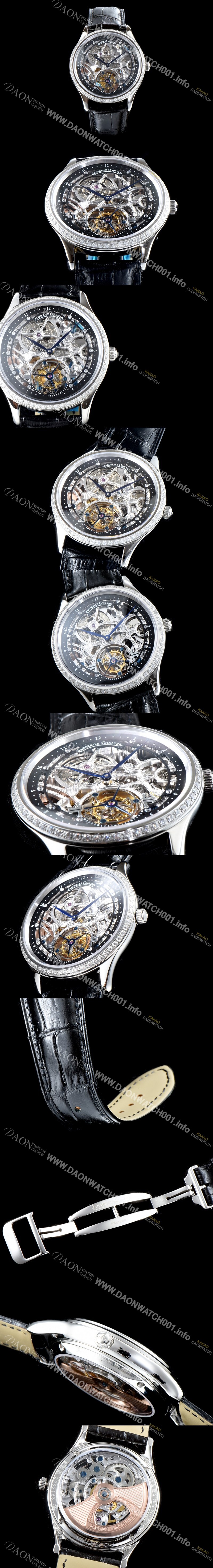 SA급 예거르쿨트르 남성용 신형 마스터 그랜드 투어빌론 1:1 수공 맞물림 형식의 쥬얼라인 블랙&실버 스켈레톤 다이얼 투어빌론 무브먼트 JAG0401 xx