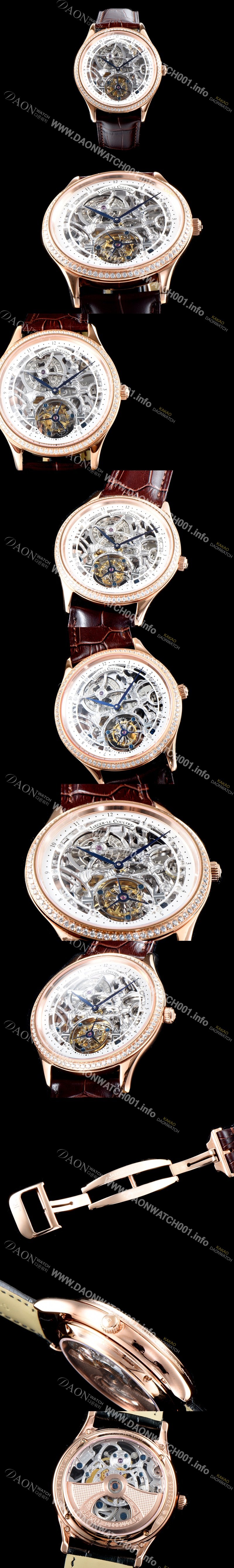 SA급 예거르쿨트르 남성용 신형 마스터 그랜드 투어빌론 18K 로즈골드 케이스 1:1 수공 맞물림 형식의 쥬얼라인 화이트&실버 스켈레톤 다이얼 투어빌론 무브먼트 JAG0404 xx