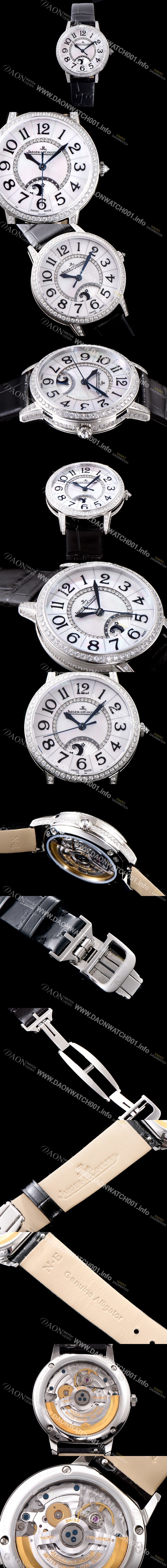 SA급 예거르꿀르뜨 남성용 랑데부 나잇&데이 3442440 레이디 워치 최상급 다이아몬드 세팅 문페이즈 자개 다이얼 오토매틱 무브먼트 JAG0410 xx