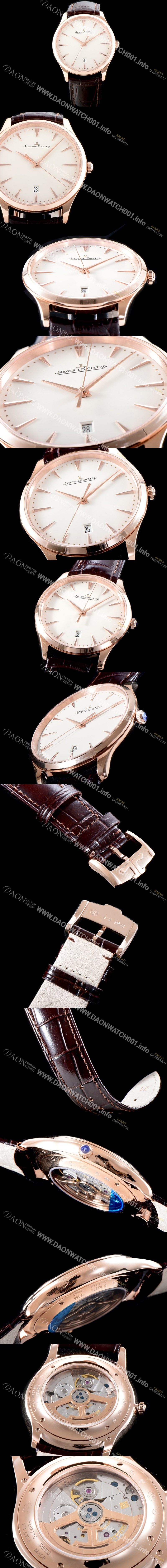 SA급 예거르꿀뜨르 남성용 마스터 울트라 씬 데이트1282510 플래식한 40MM UP!! 18K 로즈골드 에그쉘 베이지 다이얼 오토매틱 무브먼트 JAG0403 xx