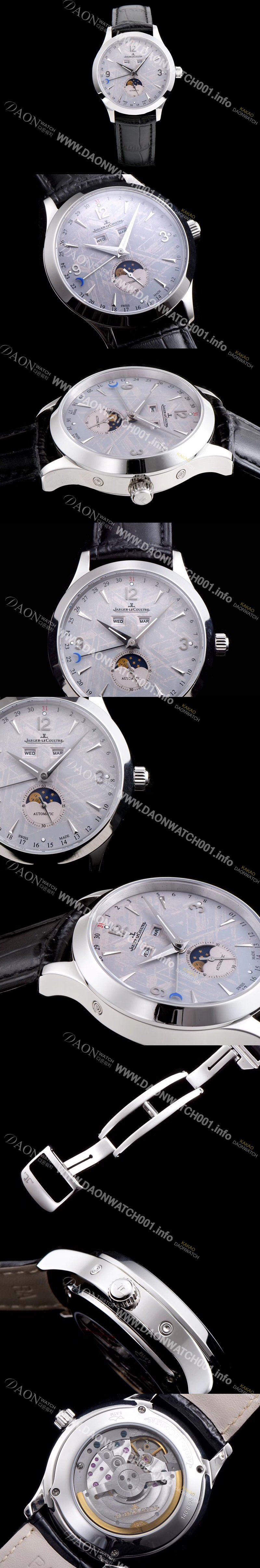 SA급 예거르꿀뜨르 남성용 마스터 캘린더 1558421모델 씬 문페이즈 그레이 운석다이얼 아플리케 인덱스 오토매틱 무브먼트 JAG4200 xx