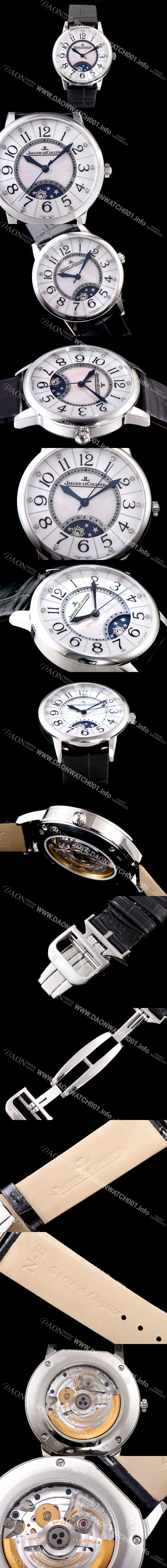 SA급 예거르꿀르뜨 남성용 랑데부 나잇&데이 3468490 레이디 워치 문페이즈 자개 다이얼 오토매틱 무브먼트 JAG0443 xx