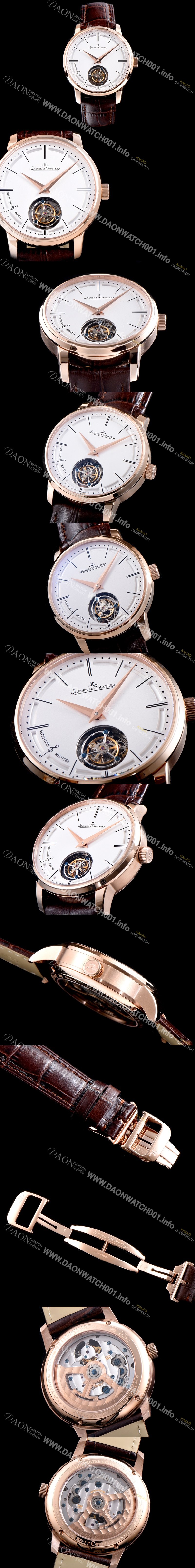 SA급 예거르쿨트르 남성용 마스터 울트라 씬 1313520 미닛 리피터 플라잉 투르비옹 18K 로즈골드 화이트 다이얼 아시안 투어빌론 탑재 무브먼트 JAG0410 xx
