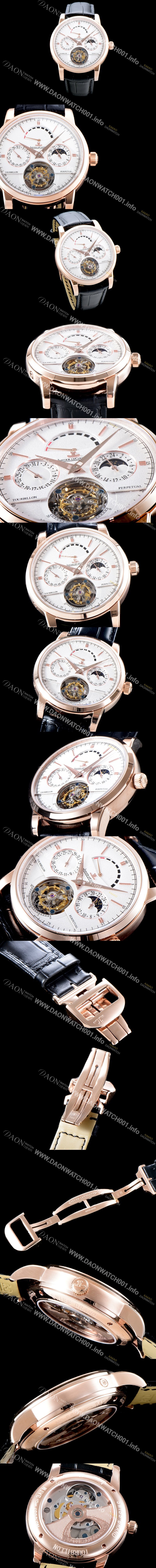SA급 예거르쿨트르 남성용 마스터 그랑 트래디션 5042420 퀀템 퍼페추얼 18K 로즈골드 화이트 다이얼 아시안 투어빌론 탑재 무브먼트 JAG0414 xx