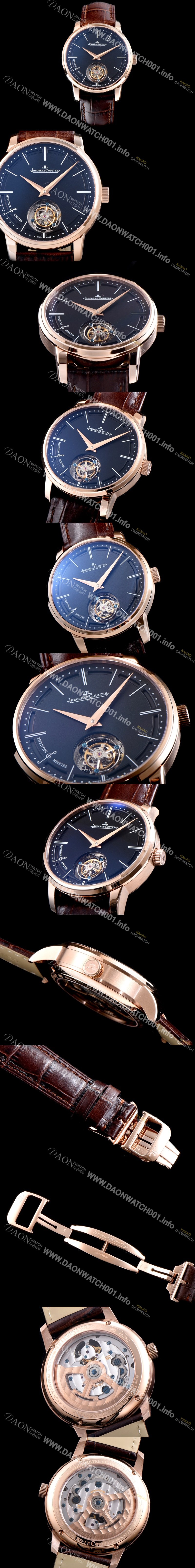 SA급 예거르쿨트르 남성용 마스터 울트라 씬 1313520 미닛 리피터 플라잉 투르비옹 18K 로즈골드 블랙 다이얼 아시안 투어빌론 탑재 무브먼트 JAG0411 xx