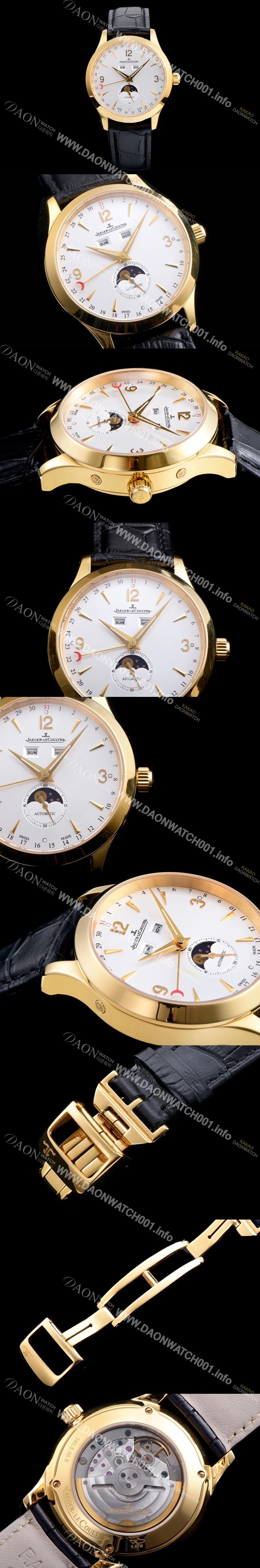 SA급 예거르꿀뜨르 남성용 마스터 캘린더 1552520모델 씬 문페이즈 화이트다이얼 아플리케 인덱스 오토매틱 무브먼 JAG4202 xx